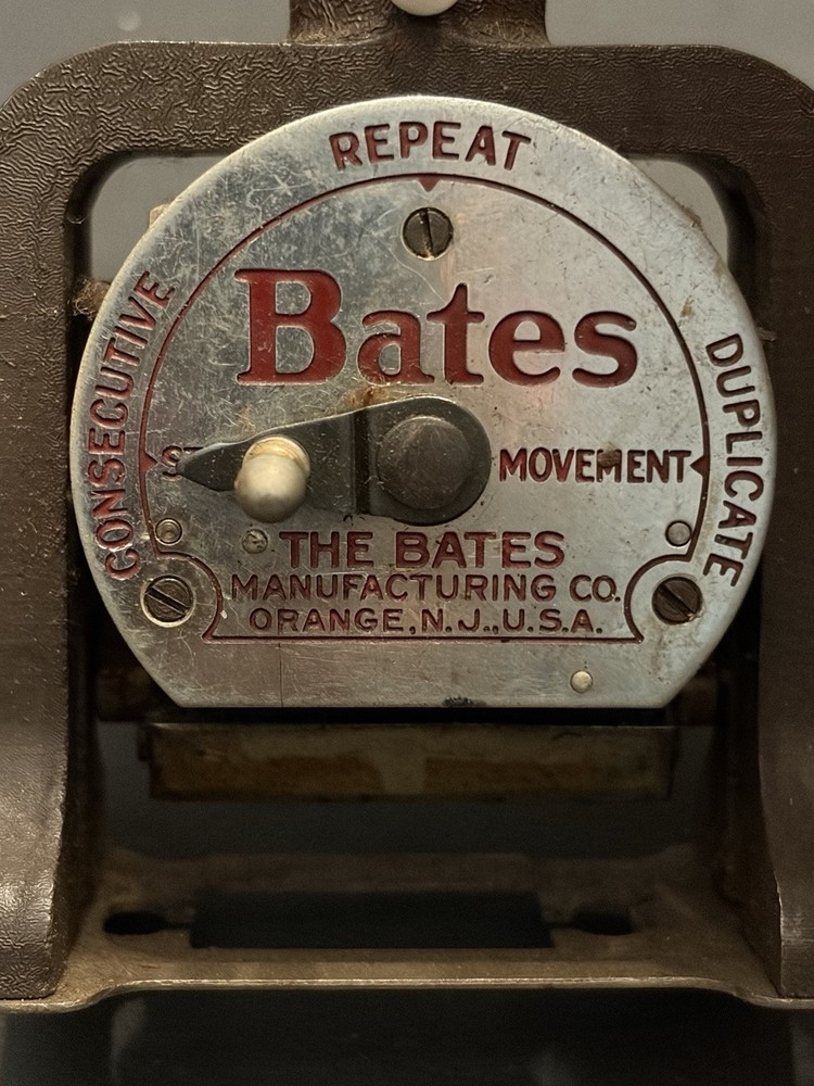 Antique Bates Numbering Machine Style E 6-Wheel Working Serial B603918