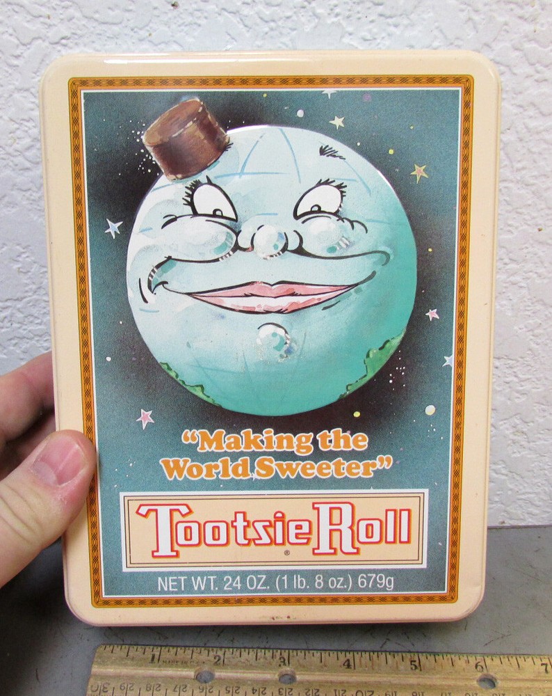 Tootsie Roll "making the world sweeter tin (empty) home decor / kitchen decor