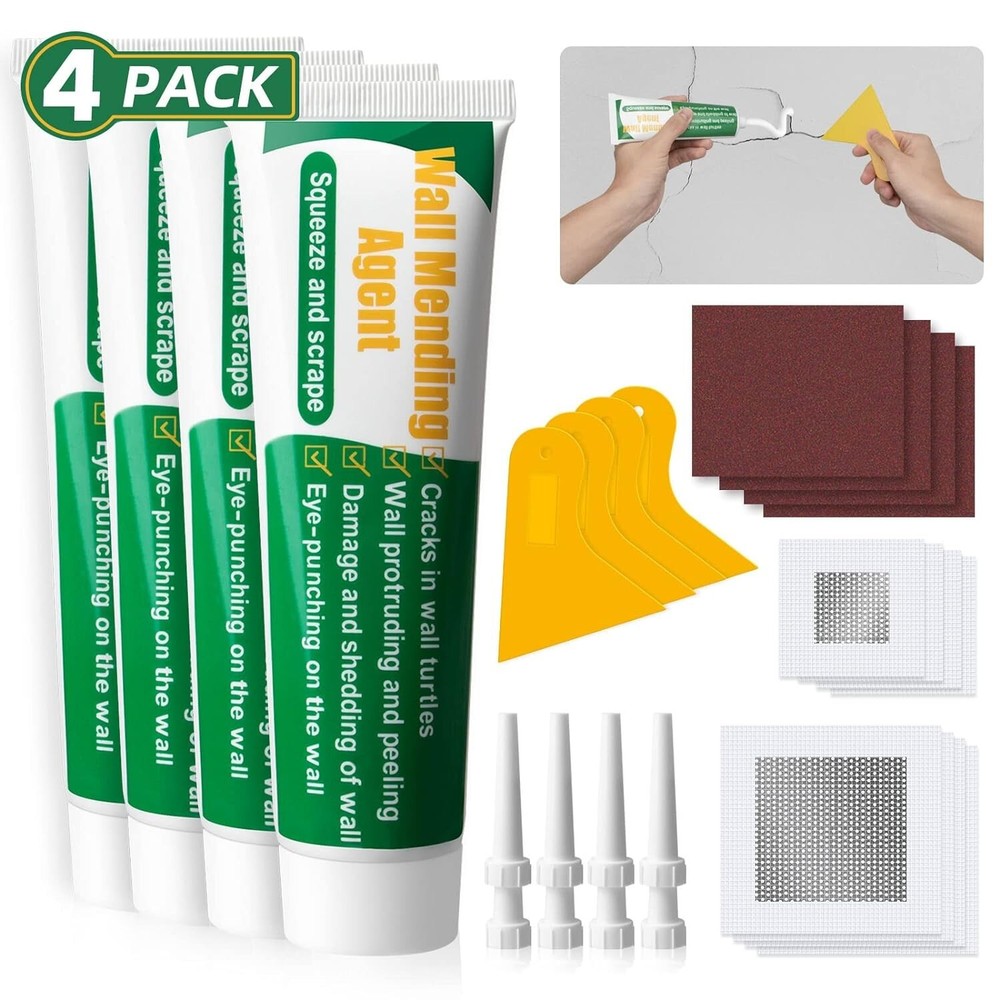 4 Pack Wall Mending Agent Wall Repair With Tool Kit Wall Surface Hole Quick Fill