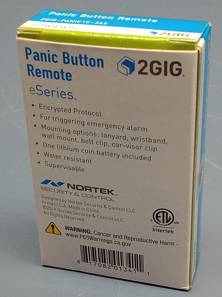 2Gig E Series Enhanced Wireless Panic Button Remote PANIC1E-345