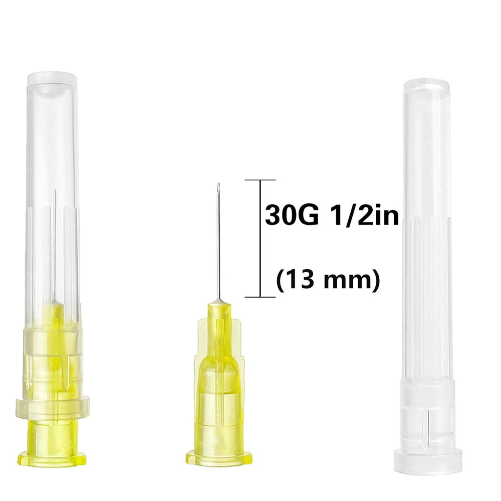 100PCS 30Ga 1/2 Inch Needles Lab Accessories, Refilling Inks,Individually Packag
