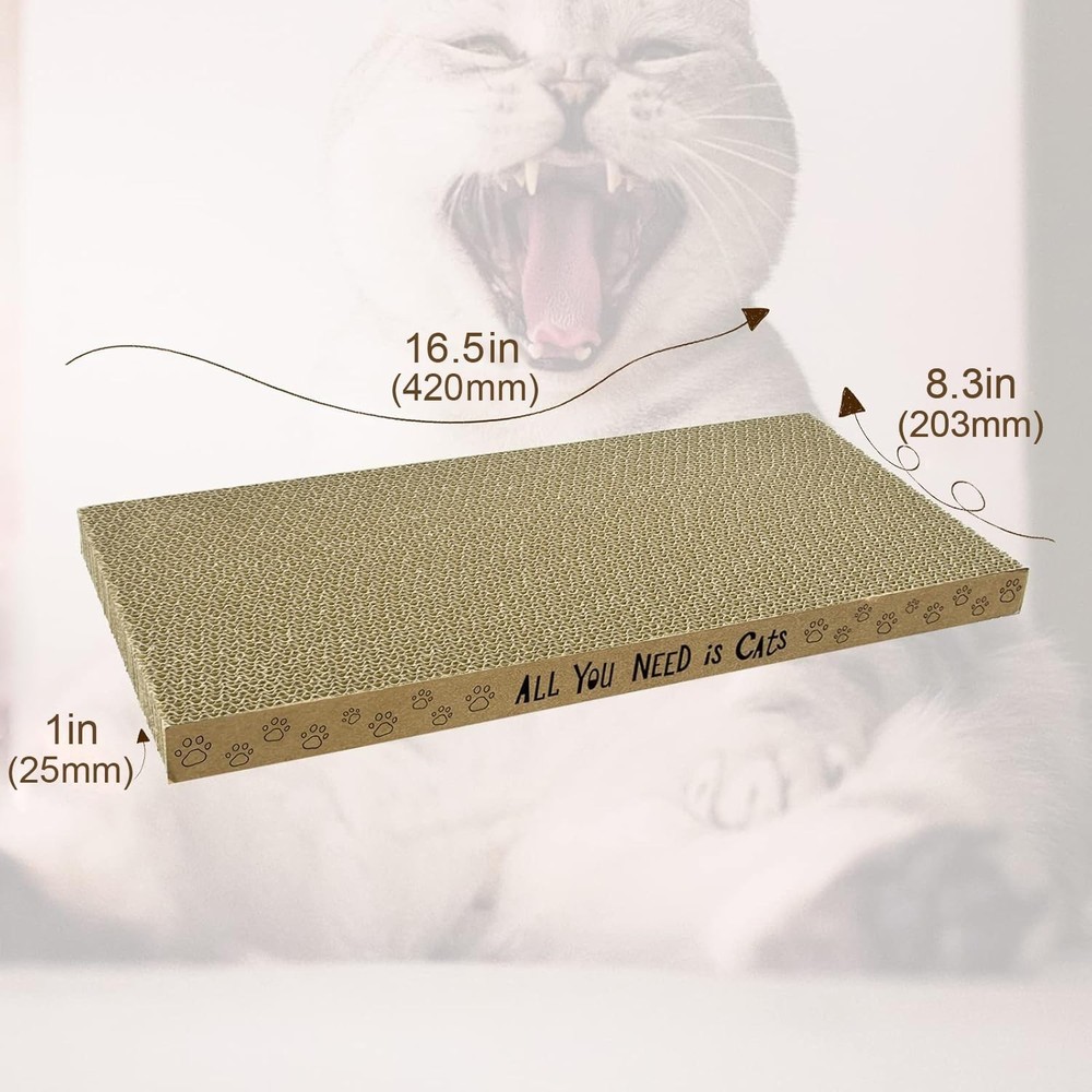 AccEncyc Cardboard Cat Scratcher Pads Scratching Board for Flat, 6 Pack