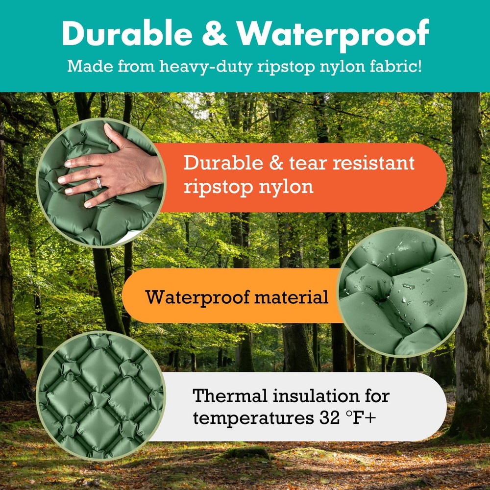 Sleeping Pad Ultralight Sleeping Mat Inflatable & Compact Camping Air Mattr...