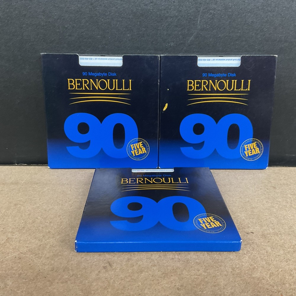 Iomega 90 Megabyte Disk Storage Solution Bernoulli Vintage Computing - Lot Of 3