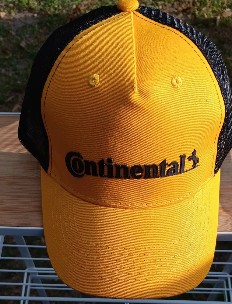Continental Yellow and Black Mesh Trucker Hat Cap Classic Adjustable Snapback