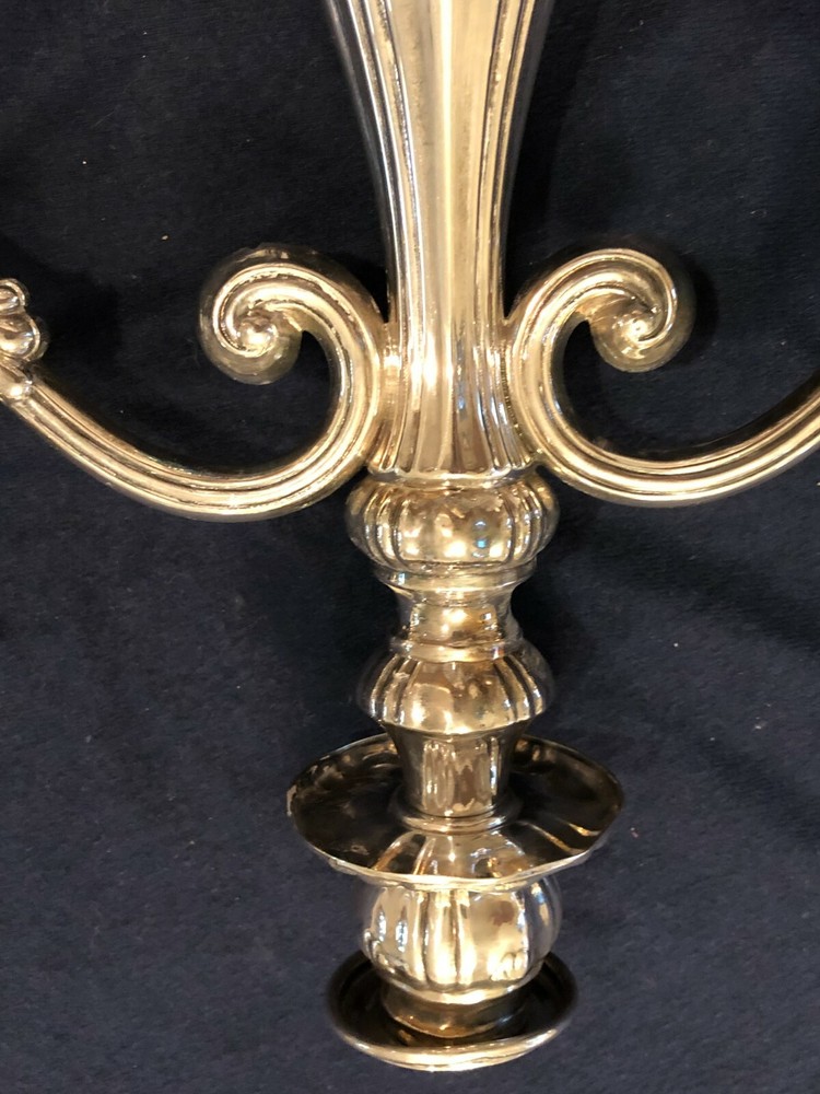 Camusso Sterling Silver Candelabra Pair(2) Peruvian 3 Branch Candlestick Holders
