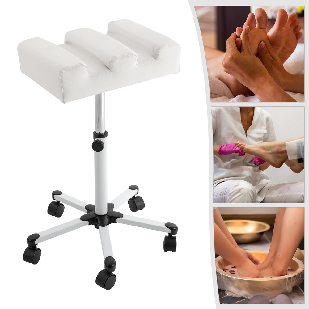 Manicure Foot Rest Rolling Pedicure Stool Adjustable Pedicure Stool w/ Wheels