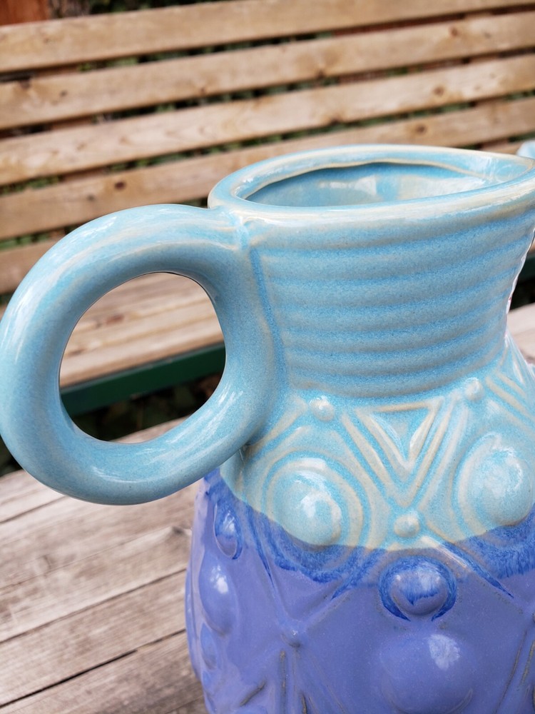 MID CENTURY ABSTRACT FOOTED PITCHER 10" RARE!