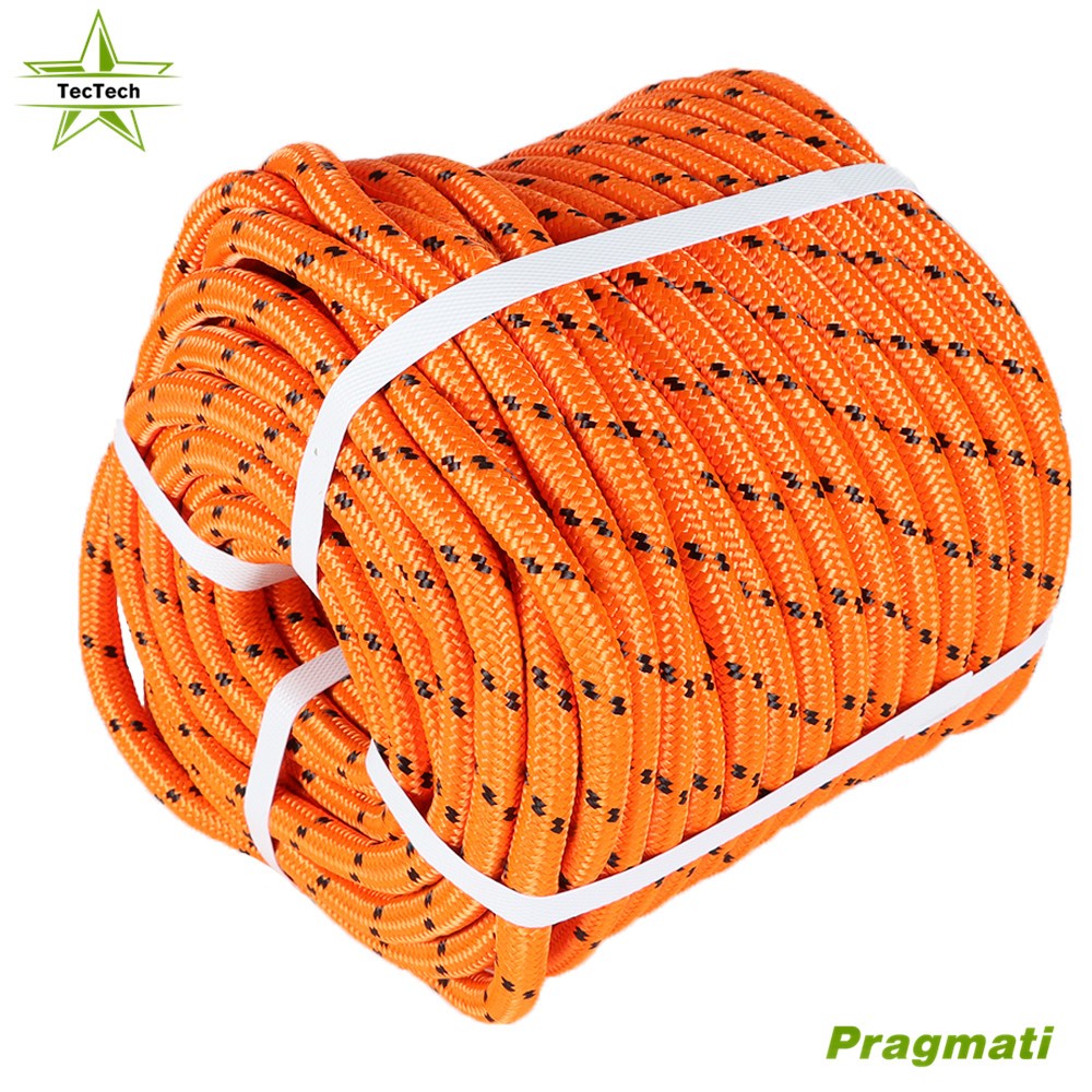 1/2inch × 200ft Double Braid Polyester Rope Arborist Bull Tree Rigging Orange