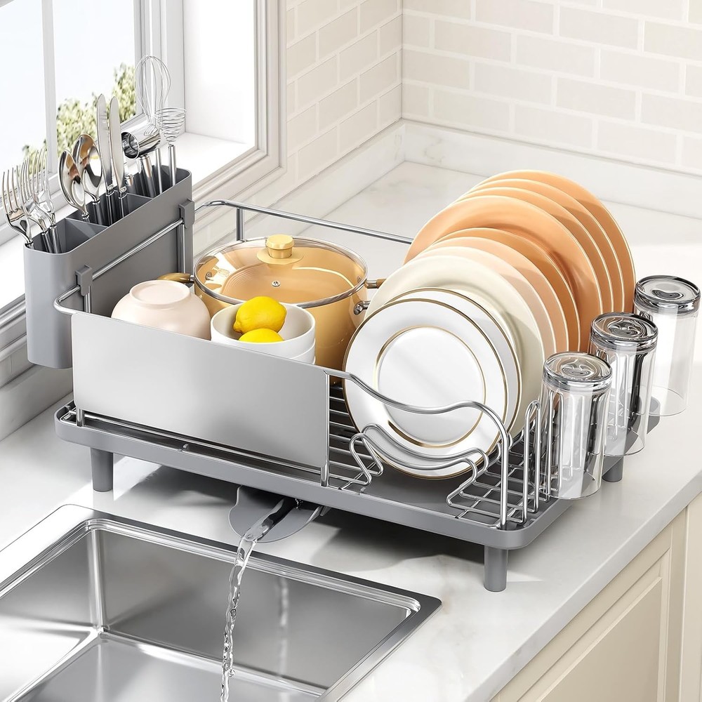 Dish Drying Rack Large Capacity Stainless Steel Dish Rack Kitchen Counter