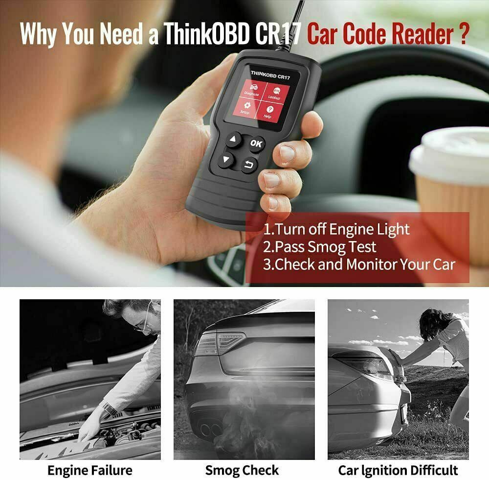 THINKODBD CR17 OBD2 Scanner Code Reader Diagnostic Scan Tool Check Engine Fault