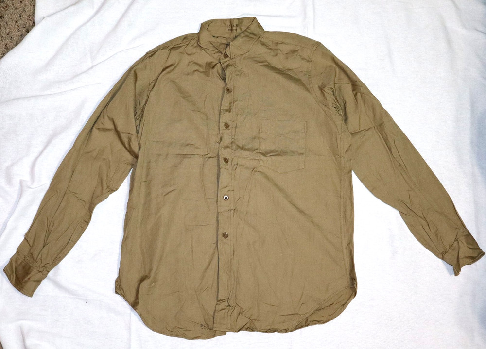 ORIGINAL KOREAN WAR 1953 DATED KHAKI POPLIN SHIRT