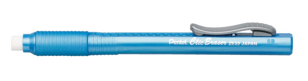 PENTEL Retractable Clic Eraser Grip, Sky Blue