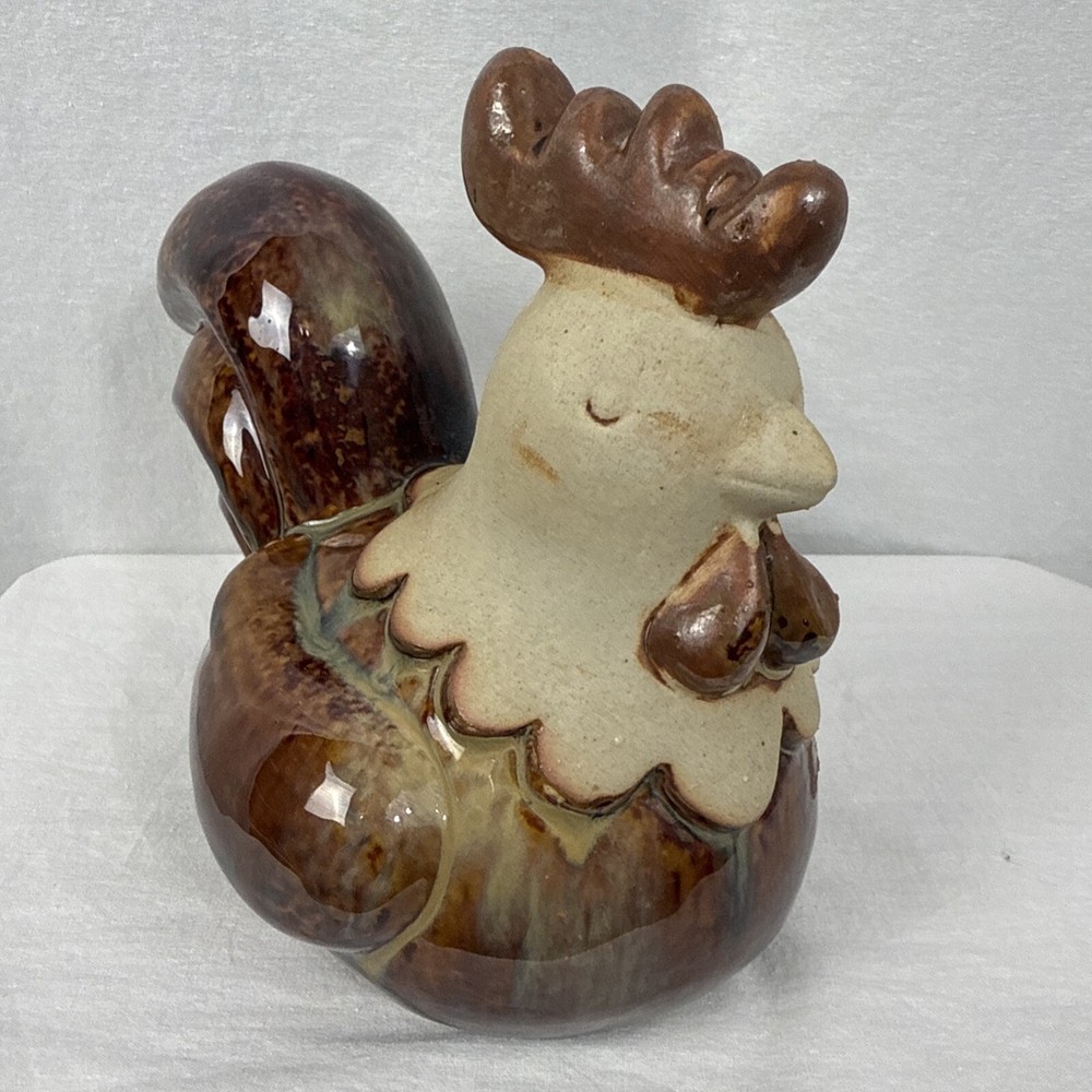 Glazed Pottery Rooster Unbranded