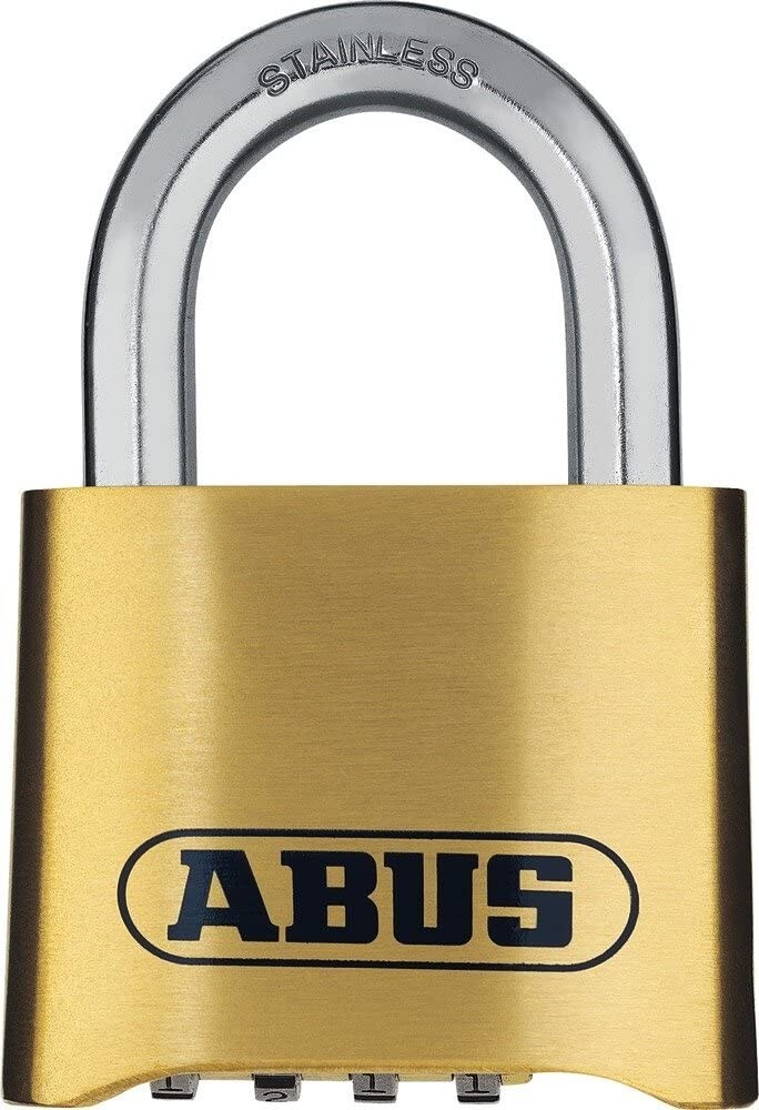 ABUS 185IB/50 Solid Brass Combination Padlock - Stainless Steel Shackle