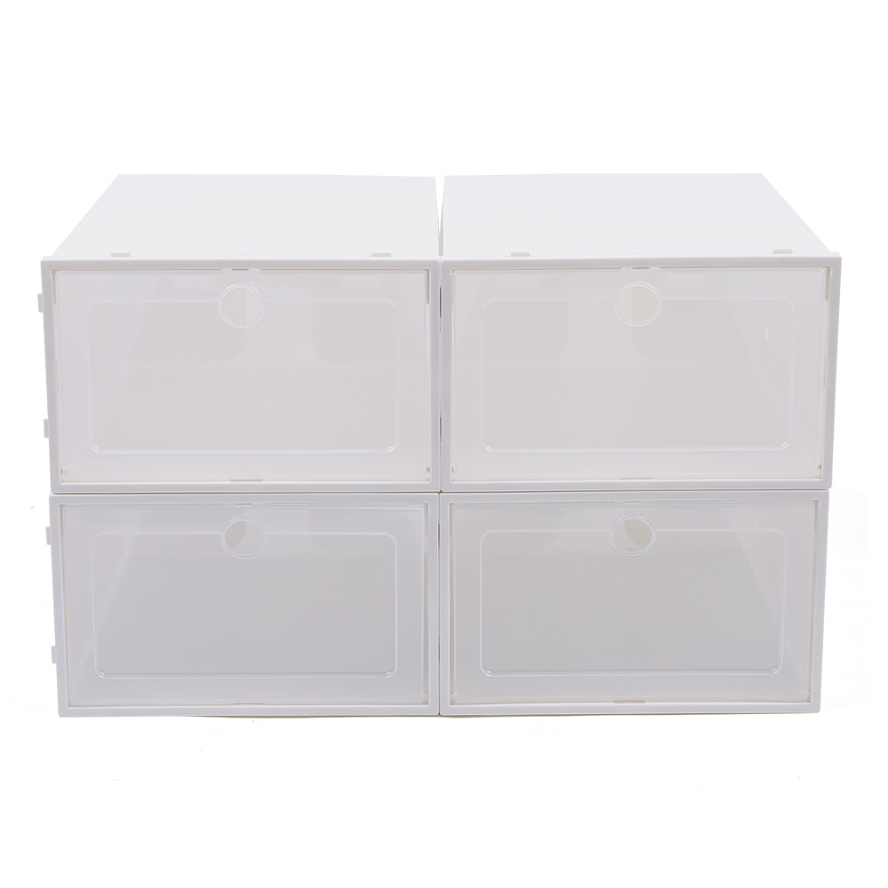 20/24Pcs Foldable Plastic Transparent Shoe Box Storage Clear Stackable Organizer