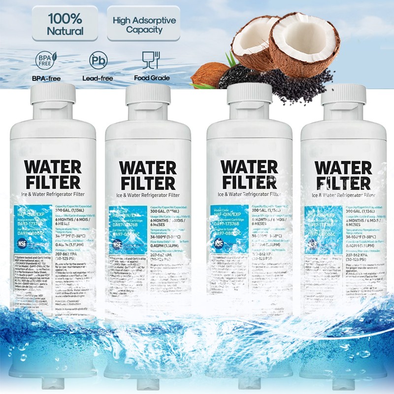 4PACK Fit For Samsung DA97-17376B HAF-QIN/EXP REFRIGERATOR Water Filter Replace