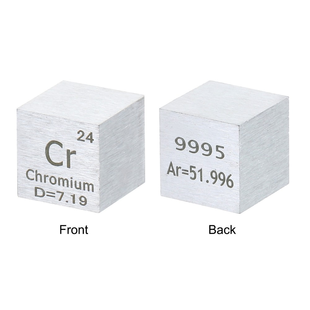 Chromium Cube 10mm Cr Density High Density Element Unique Metal Periodic Table
