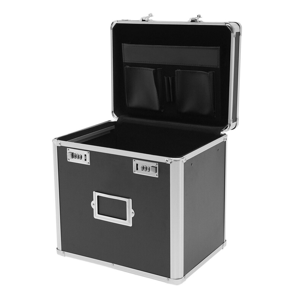 Portable Locking File Organizer Box for Home & Office Storage