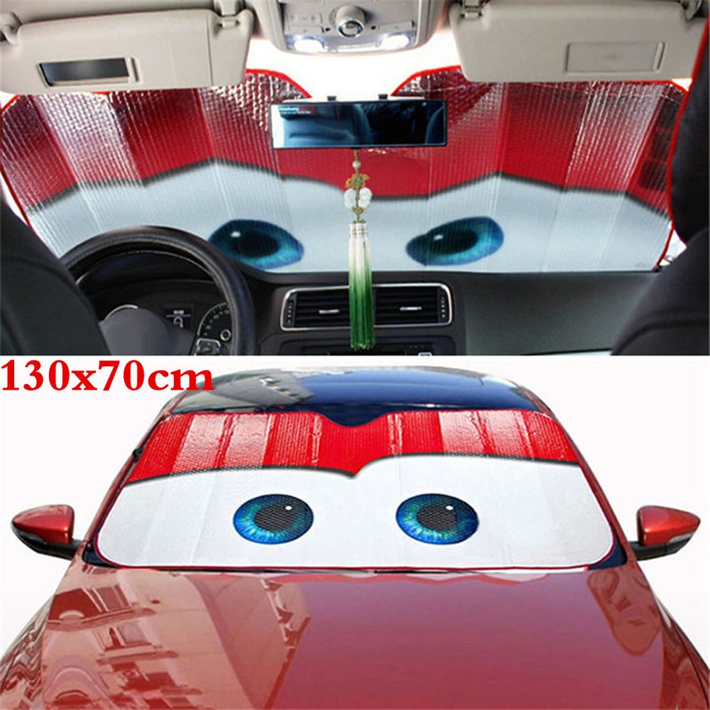 Car Cover Visor Windshield Windscreen Sun Shade UV Shield Red Big Eyes Pixar