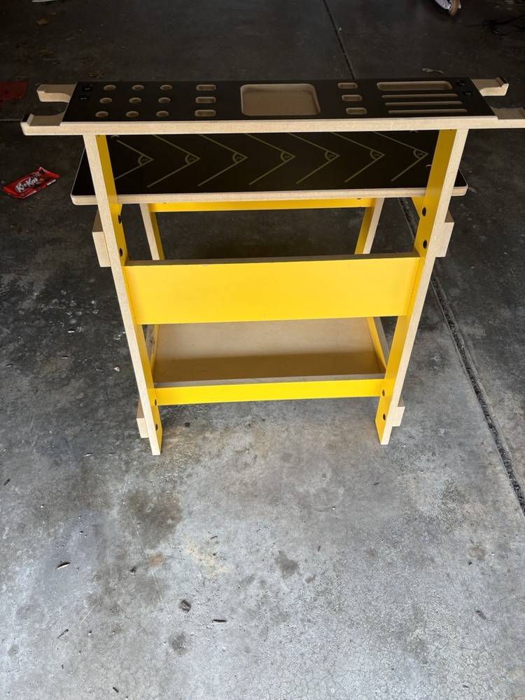 Stanley Jr Work Bench Yellow Black Wood Plastic Adjustable Shelves