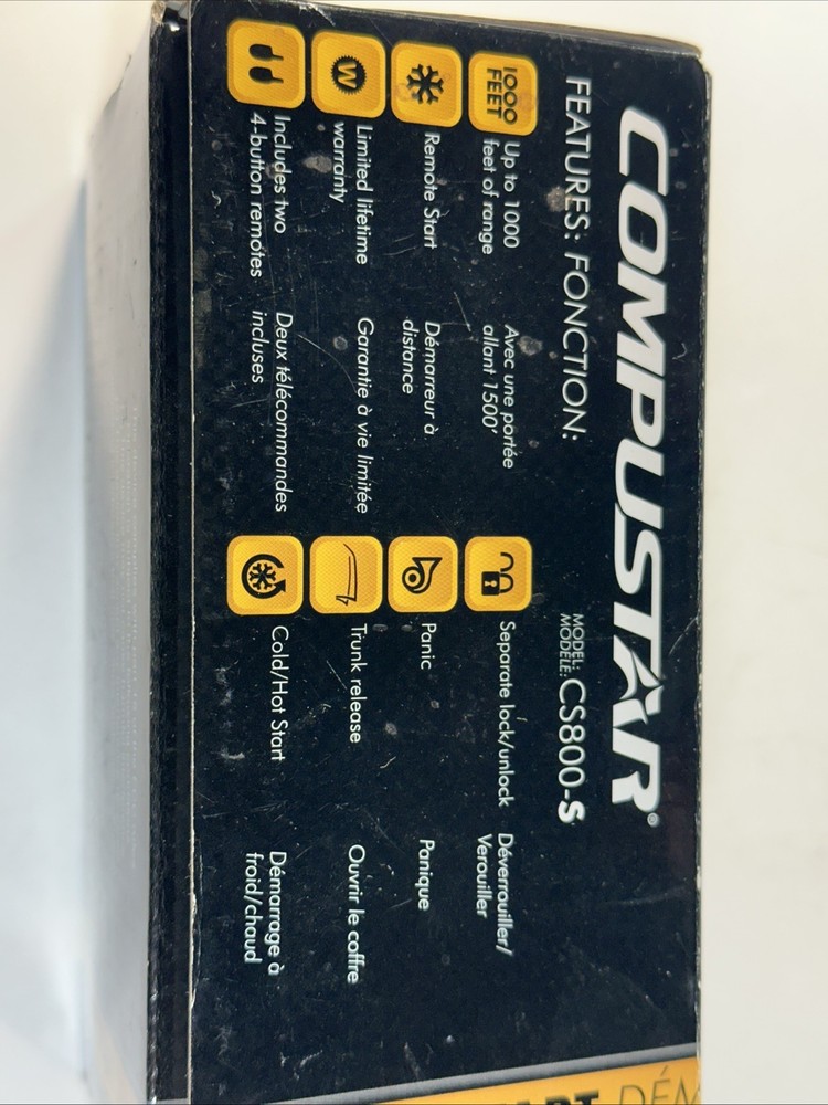 Compustar Cs800-s 1-way Remote Start With 2 4-button Remotes 1000 Feet Range