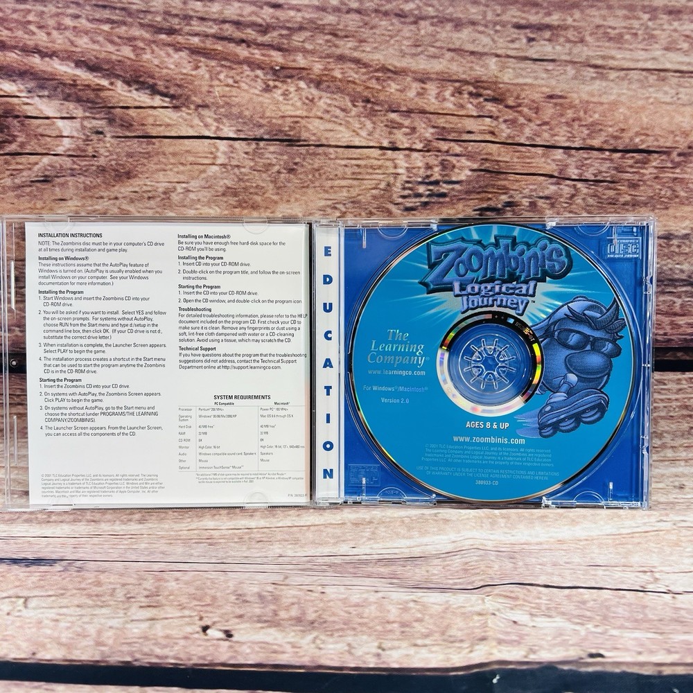 Zoombinis: Logical Journey (Windows/Mac, 2001)- case, disc, insert