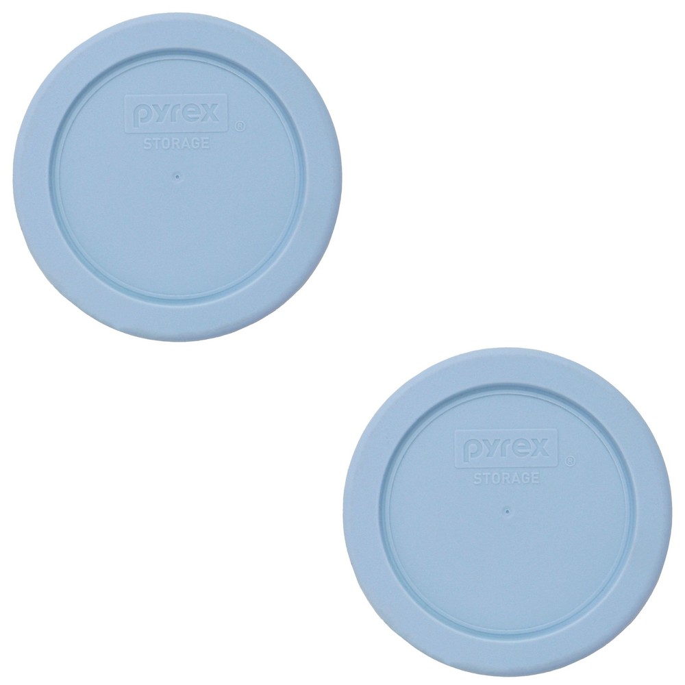 Pyrex 7202-PC 1-Cup Crystal Blue Food Storage Replacement Lid (2-Pack)