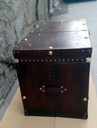 Handcrafted Luxury Storage Designer Luxurious Leather Trunk Coffee Table Gift