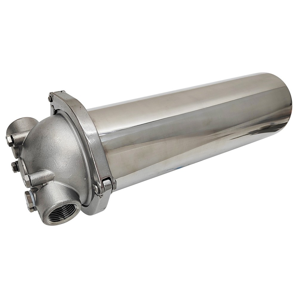 10" Corrosion-resistant Stainless Steel Filter w/Pressure Gauge 3/4"NPT 300 Mesh