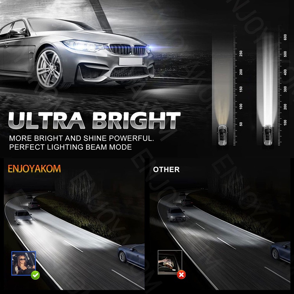 For Honda Accord 1990-2012 4Pcs CSP LED Headlight Bulb Kit High&Low Beam 6500K