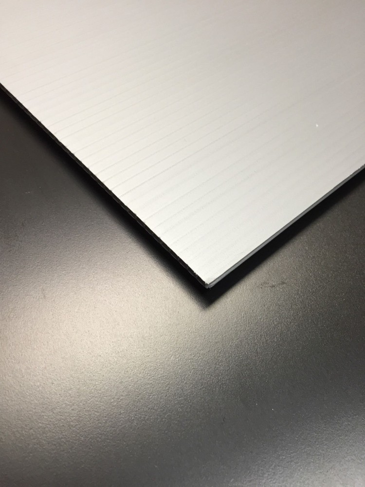 Coroplast 4mm 24" x 12" (4 Pack) Grey Corrugated Plastic Sheets Horizontal