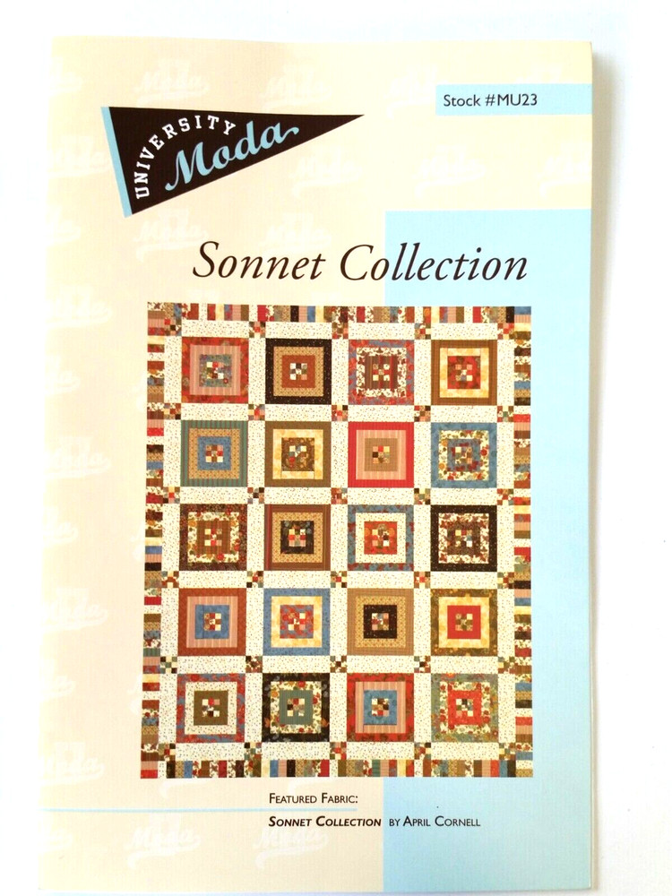 Moda University MU23 SONNET COLLECTION 69x84" quilt pattern 2006