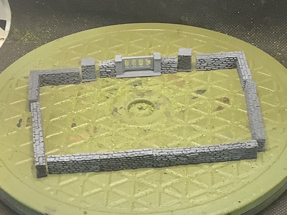 15mm Painted Rock Wall Sections with Gate #3
