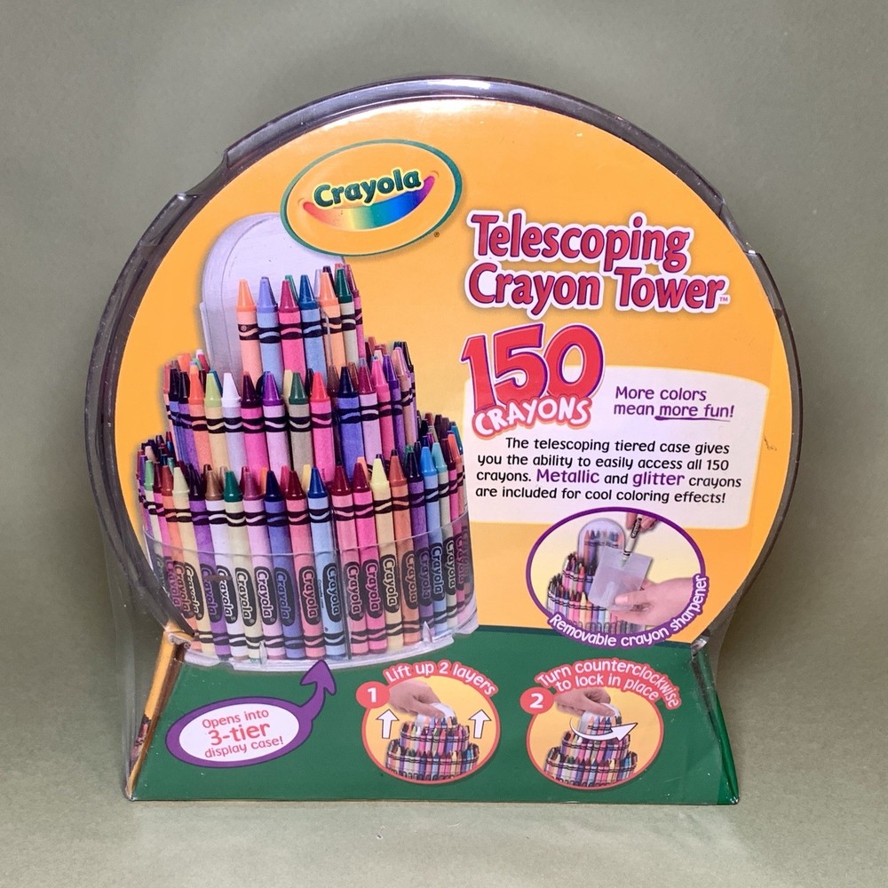CRAYOLA Telescoping TOWER 2007 3-Tier Display Case 150 CRAYONS Unopened