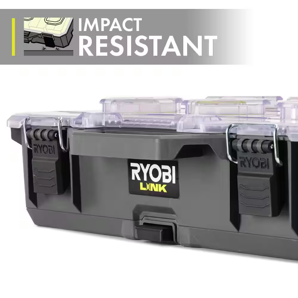 LINK 10-Compartment Modular Small Parts Organizer Tool Box