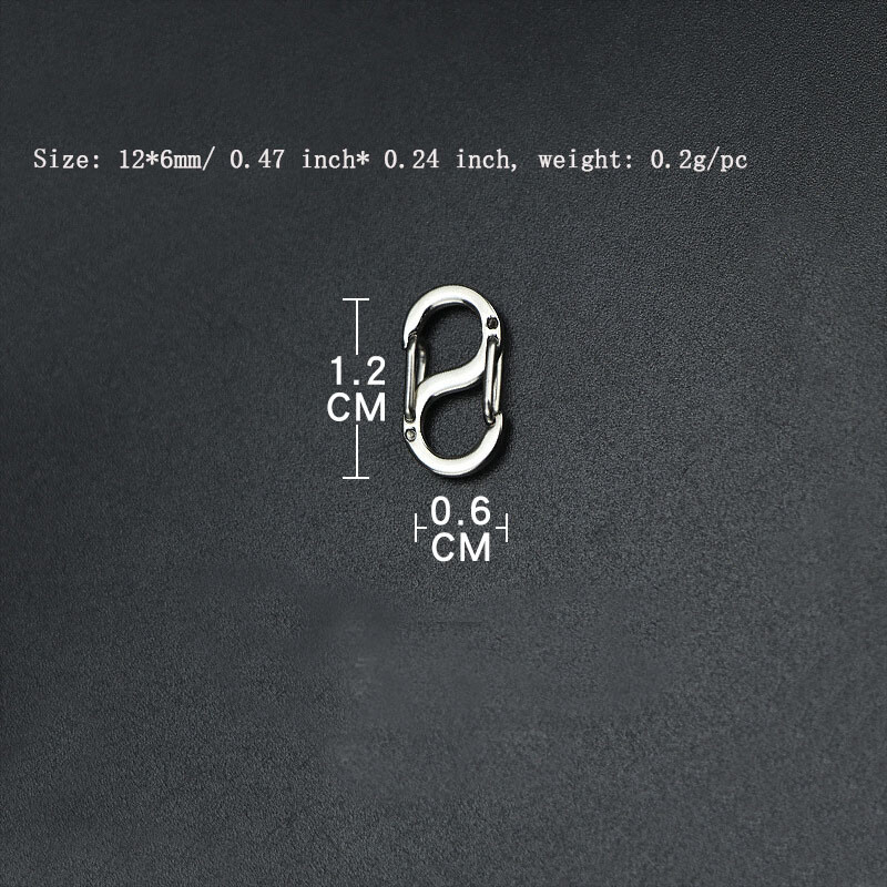 EDC 2 PCS Mini Titanium Alloy Hanging Buckle S-shape 8-shape Hook Clasp