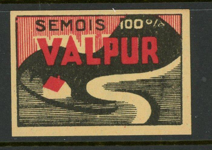Semois Valpur Match Box Label