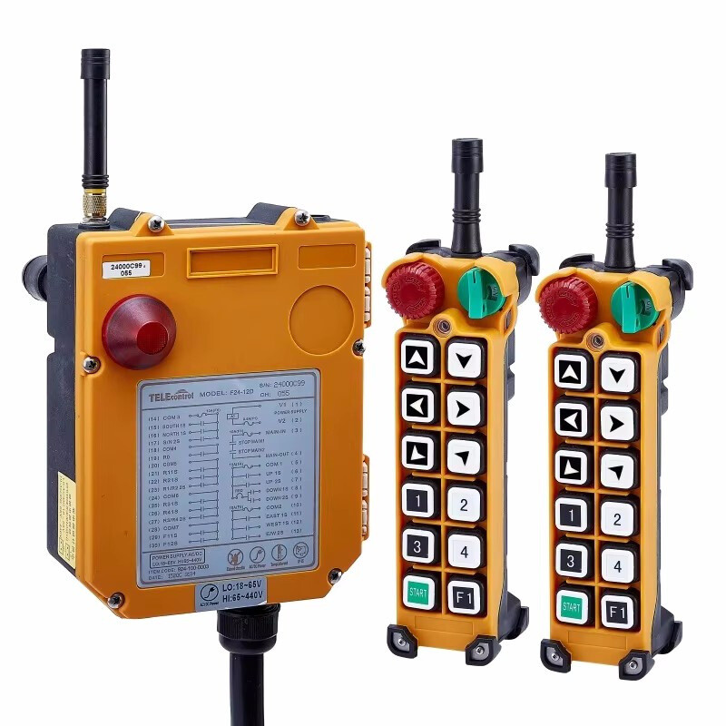 F24-12S 2 transmitters 12 Twelve Single Speed Button Remote Control for Crane