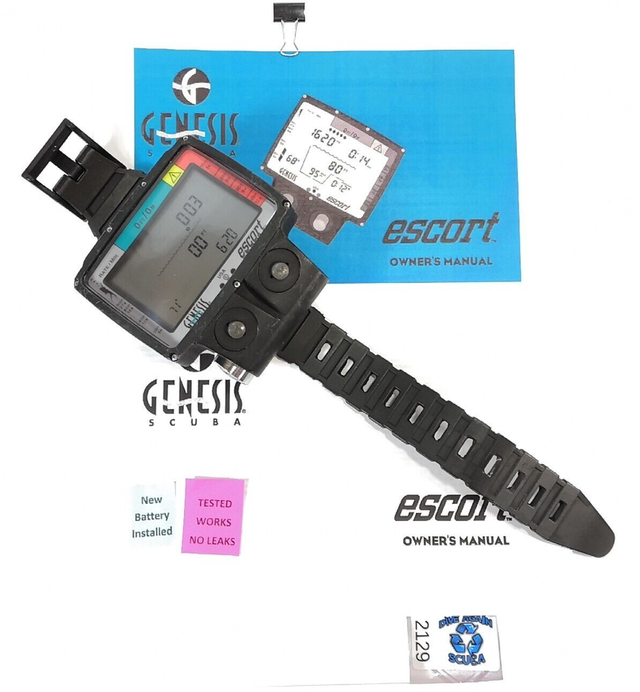 Genesis Escort Wireless / Hoseless Scuba Dive Computer with Manual #2129