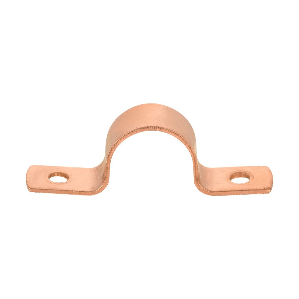 Pro 50 Pack EFIELD 1/2" Copper Pipe Straps, Two-Hole Clamp Mount, Copper Made