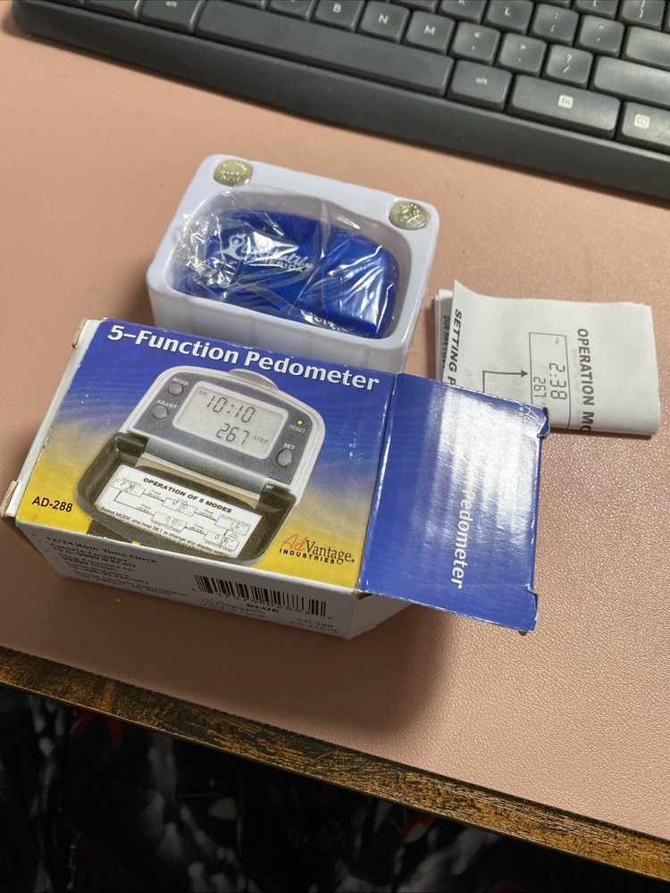 (T) Advantage 5 Function Pedometer AD-288 NEW FACTORY PACKAGING W/ Instructions