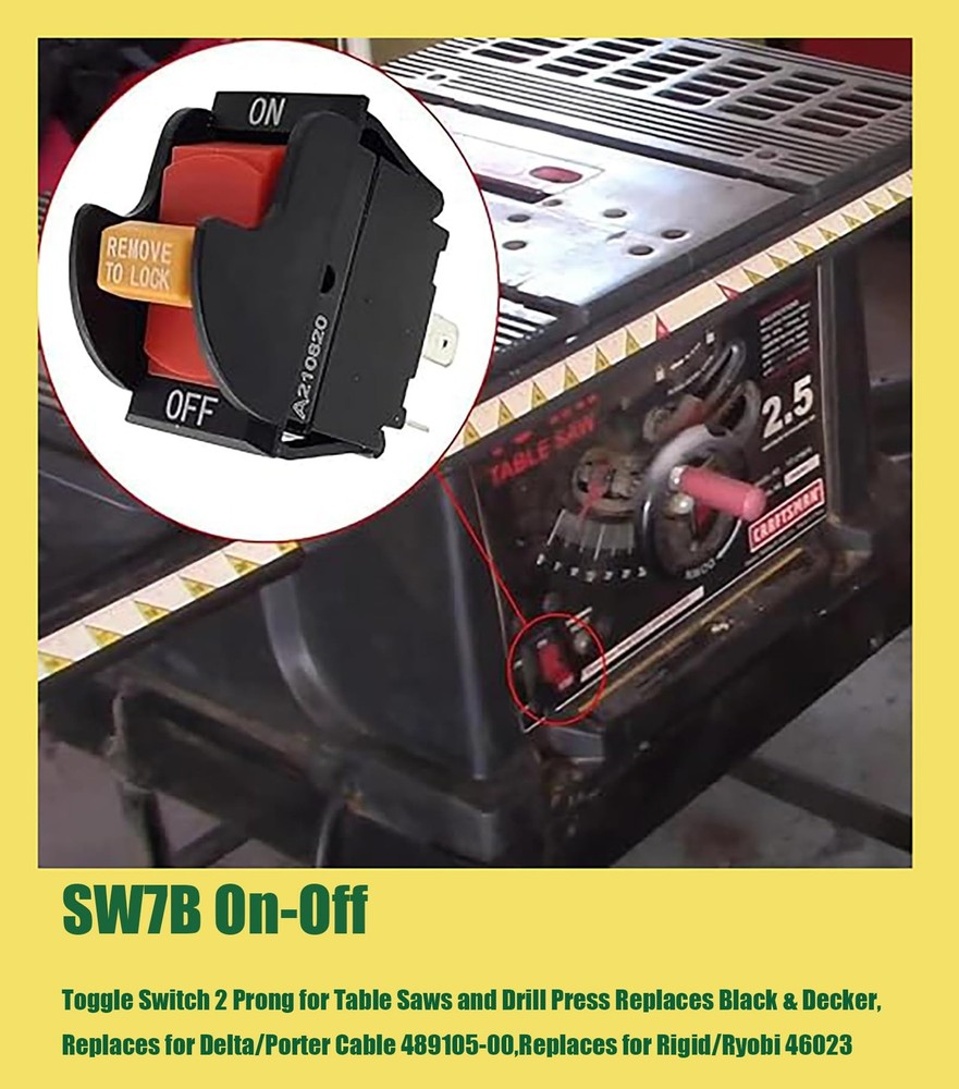 SW7B On-Off Toggle Switch 2 Prong ，Replacment for Delta,Aftermarket...