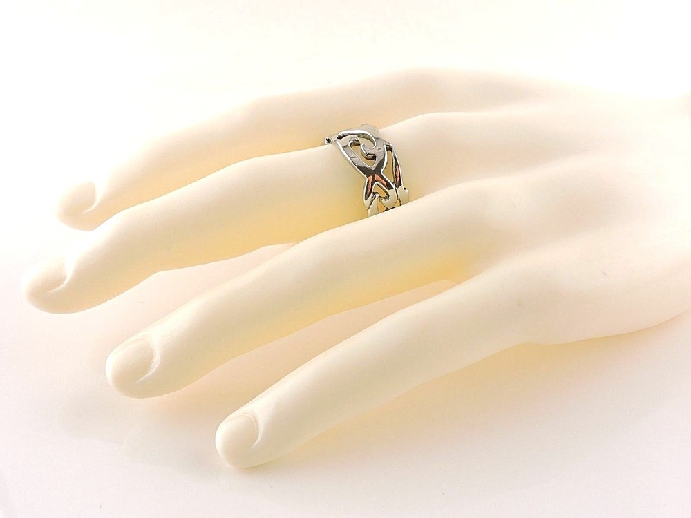 Silver - Stainless Steel Filigree Band Ring