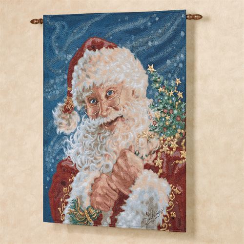 Here Comes Santa Claus Wall Tapestry Multi Bright