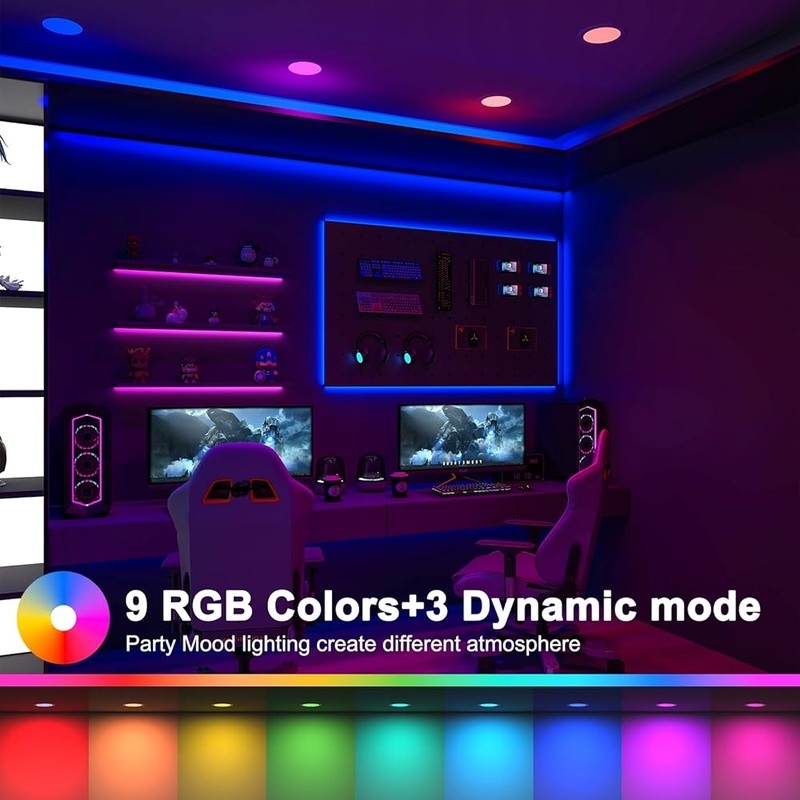 LED Downlight RGB Remote Control Dimmable Recessed Lighting Energy Saving New