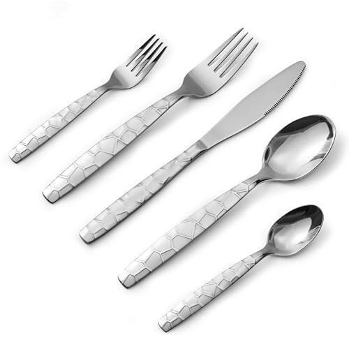 Mosaic 20-Piece Stainless Steel Flatware Silverware Cutlery Set, Include