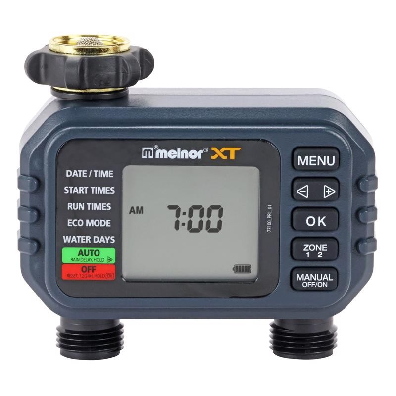 Melnor 2-Zone Digital Water Timer Programmable 3 Programs Rain Delay