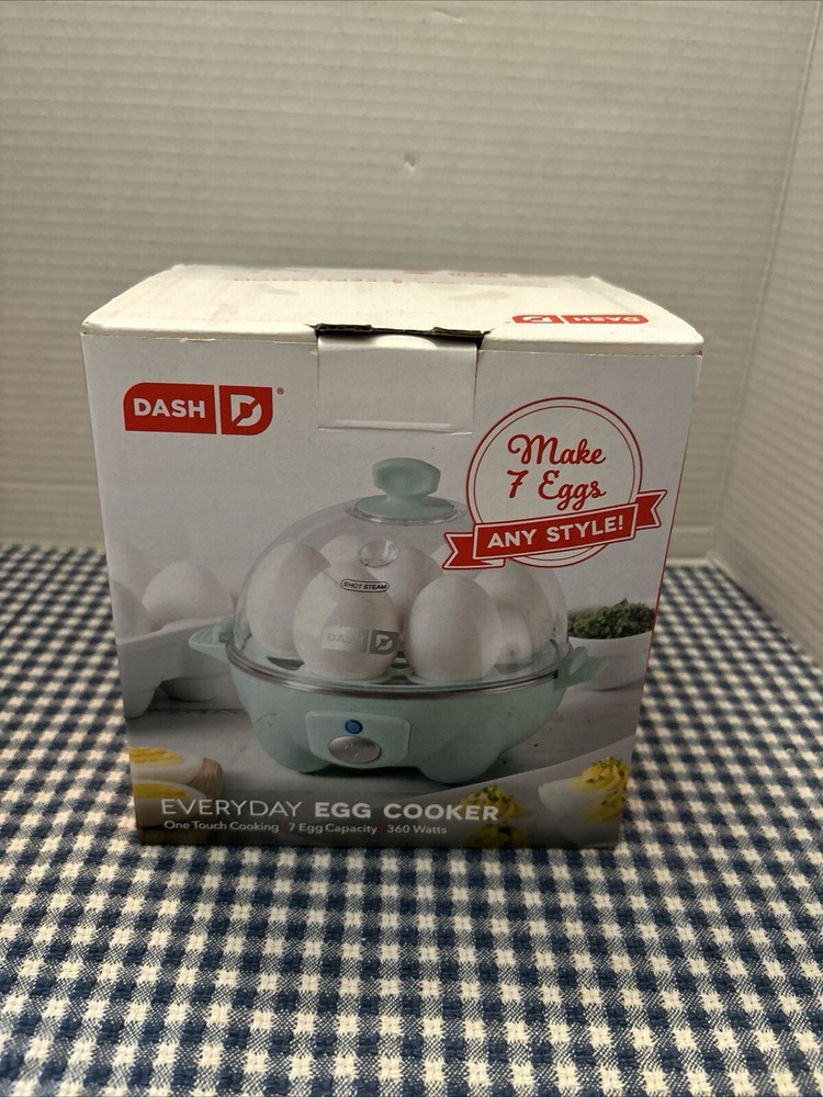 Dash 7-Egg Everyday Rapid Electric Egg Cooker, Soft Blue,  New