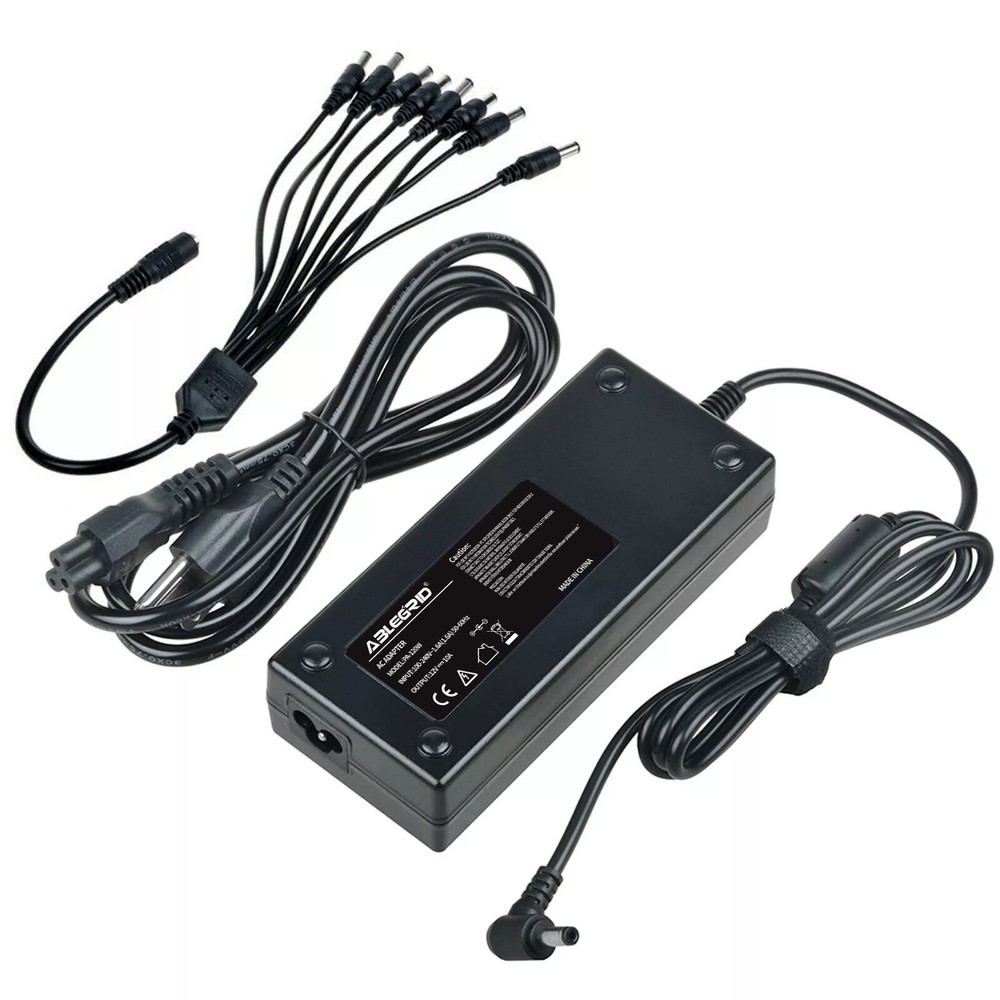 DC 12V 10A Power Supply Adapter +8 Split Power Cable for CCTV Security Camera DV